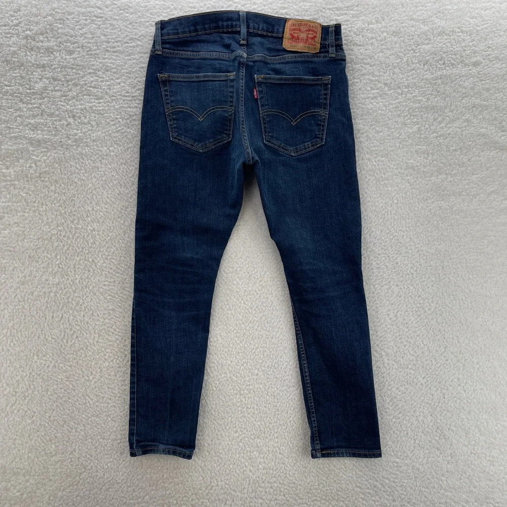 Levis 512 Jeans Mens 32x28* Blue Slim Taper Dark Wash Denim Stretch Preppy